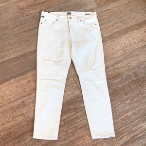 citizens of humanity rocket crop high rise skinny jeans off white color size 29
